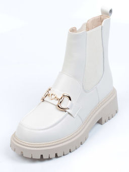 01-5273-2 WHITE Ботинки демисезонные женские (натуральная кожа, байка)