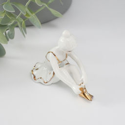 Фигурка керамика «Балерина», золото, 7 см