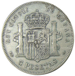 5 песет 1891 года Испания
