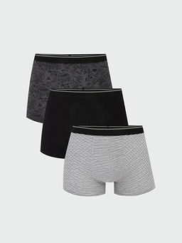 Standart Kal?p Pamuklu Esnek Erkek Boxer 3l?
