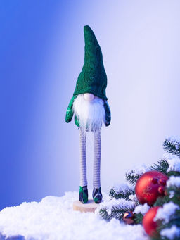 Фигура текстиль «Гном в зелёном» 42 см, 1 LED, от батареек AG13×3, свечение тёплое белое