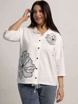 Блуза Оттенки нежности (белая/цветы) Б15712-18М - Lt collection фото 5