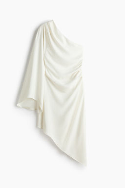 Vestido asim?trico drapeado