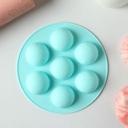 Цена за 2 шт. Форма для муссовых десертов и выпечки KONFINETTA Спортивные мячи, d=15,5 см, цвет бирюзовый  фото 2