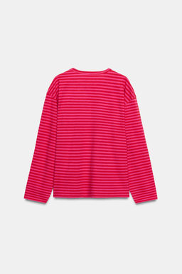 CAMISETA RAYAS ALGOD?N Y LINO / Rosa / Lila - Zara фото 4
