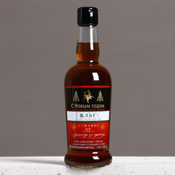 Гель для душа коньяк мужской С новым годом!, 500 мл, аромат древесный с пряными нотами, Чистое счастье