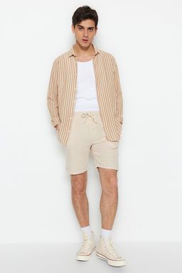 TRENDYOL MAN Ekru Regular Fit Keten Gorunumlu Sort TMNSS23SR00030 - Trendyolmilla фото 22