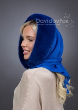Платок Трикотаж Норка Индиго - Davidovfox фото 2