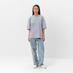 Футболка женская MIST Peace, размер 48-50, серая