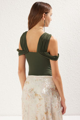 TRENDYOLMILLA Haki Carmen Yaka Aksesuarl? Orme Body TPRSS25BD00004 фото 16