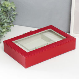 Шкатулка кожзам для украшений Хэмптонс красная 5,5х27х18 см - Simaland фото 4