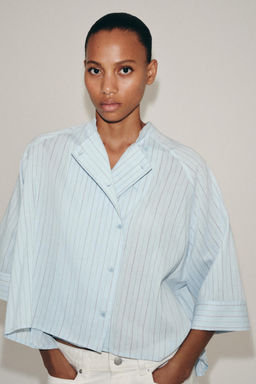 CAMISA ASIM?TRICA RAYAS ZW COLLECTION / Azul - Zara фото 2