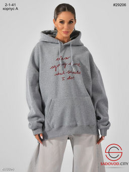 Толстовка с капюшоном и карманом в стиле оверсайз - Bruno фото 4