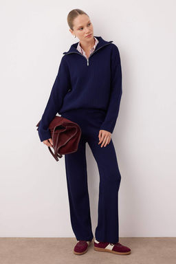 Ekru Basic Fermuarl? Kazak-Pantolon Triko Alt - Ust Tak?m TWOAW26AU00020 - Trendyolmilla фото 5