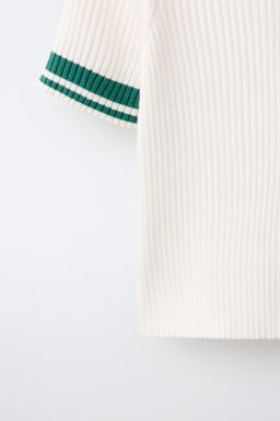 POLO RIB CREMALLERA CONTRASTE / Verde medio - Zara фото 4