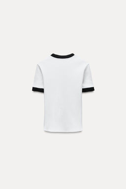 CONTRAST RIBBED CARDIGAN - Zara фото 5