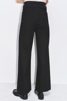 JEANS ZW COLLECTION TAILORED WIDE LEG TIRO ALTO / Negro - Zara фото 5