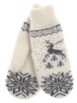 Варежки женские "Олень и снежинка" КРУГ 3479-2