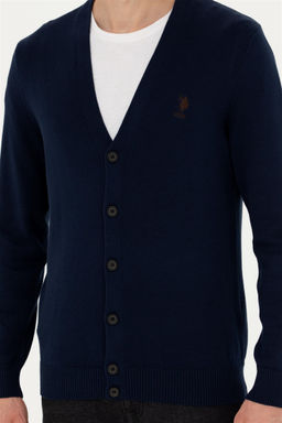 Мужской темно-синий базовый трикотажный кардиган - U.s. polo assn фото 6