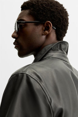 LEATHER POLO OVERSHIRT - LIMITED EDITION - Zara фото 15