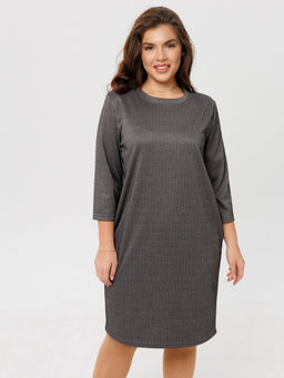 Платье женское П-176 (жаккард принт) Тёмно-серая ёлочка