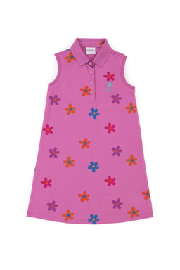 Фиолетовое трикотажное платье без рукавов с воротником-поло для девочек Неожиданная скидка в корзине