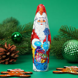 Цена за 3 шт. Шоколадная фигурка новогодняя Дед Мороз, 40 г