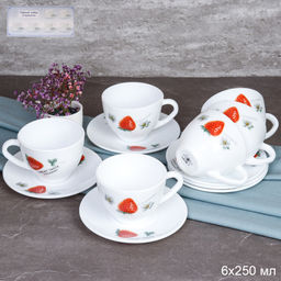 Чайный набор 12 предметов 220 мл / GB220/GD55-6A (7201) /уп 8/ клубника