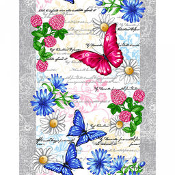 "Баттерфляй" Скатерть-дорожка на стол набивная 50х148см, 231г/м2, хлопок 100%, "Домашняя мода" (Россия)