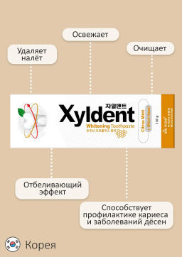 MUKUNGHWA Отбеливающая зубная паста Xyldent «Цитрус и гамамелис» (гелевая) 110 г  фото 2