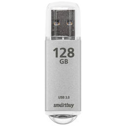 Флешка Smartbuy V-Cut, 128 Гб, USB 3.0, чт до 75 Мб/с, зап до 25 Мб/с, серая
