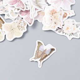 Наклейки для творчества Цветы и бабочки набор 46 шт 4,4х4,4х1,1 см - Simaland фото 2