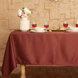 Скатерть Этель Cozy 150*220 +/-3см, цв.шоколад, пл. 192 г/м2, хл с ВГМО