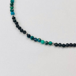 Чокер из Обсидиана и Хризоколлы 38 см +