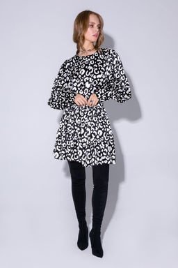 Платье Pirs 4281 Черно-белый лео  фото 3