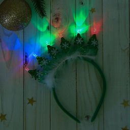 Ободок новогодний карнавальный Ёлочки, световой - Страна карнавалия фото 2