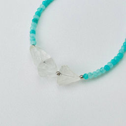 Браслет из Амазонита и Горного Хрусталя 18 см +