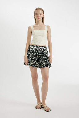 Марокканская мини-юбка с крутым принтом и высокой талией - Defacto фото 3