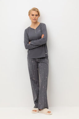 Е 20179/серый,полоски и сердечки пижама жен - Very neat фото 5