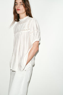 ROMANTIC BALLOON SLEEVE BLOUSE - Zara фото 6