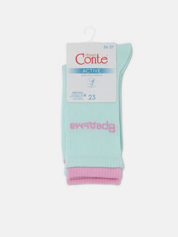 Цена за 2 пары. Носки Удлиненные CONTE ACTIVE бледно-бирюзовый - Conte elegant фото 5