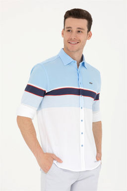 Мужская синяя рубашка с длинным рукавом - U.s. polo assn фото 10