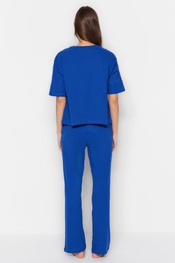 Trendyolmilla Lila %100 Pamuklu Eglenceli Bask?l? T-shirt-Pantolon Orme Pijama Tak?m? THMSS23PT00134 фото 21