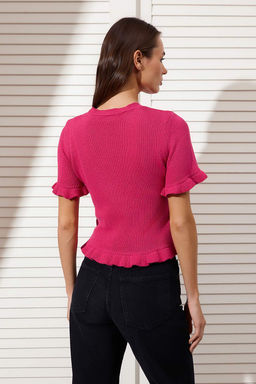 Fusya F?rf?r Detayl? Bisiklet Yaka Triko Bluz TWOSS26BZ00135