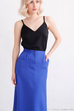 7964 Юбка со шлицами в цвете кобальт - Martichelli фото 4