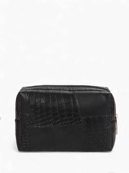 Косметичка ONE COLOR, на молнии, искусственная кожа, чёрная