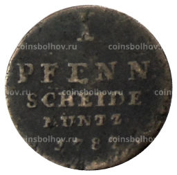 1 пфенниг 1787 года Германские государства Брауншвейг  Люнебург