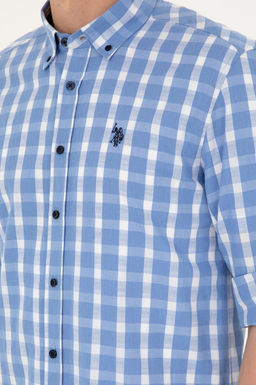 Рубашка мужская U.S. Polo Assn с длинным рукавом хлопок темно-синяя  фото 7