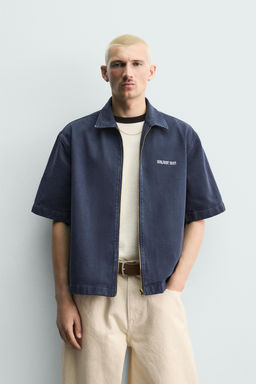 SOBRECAMISA RELAXED FIT CREMALLERA / Azul