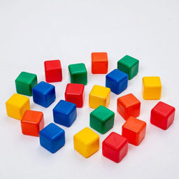Кубики детские, пластиковые, цветные, 20 штук, 4×4 см